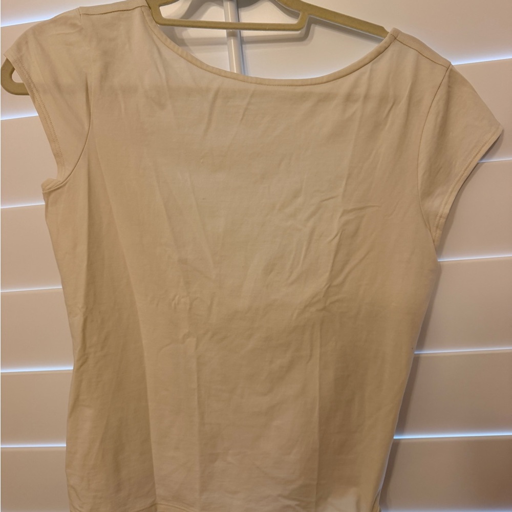 lululemon athletica Cream Short-Sleeve Boatneck Tee